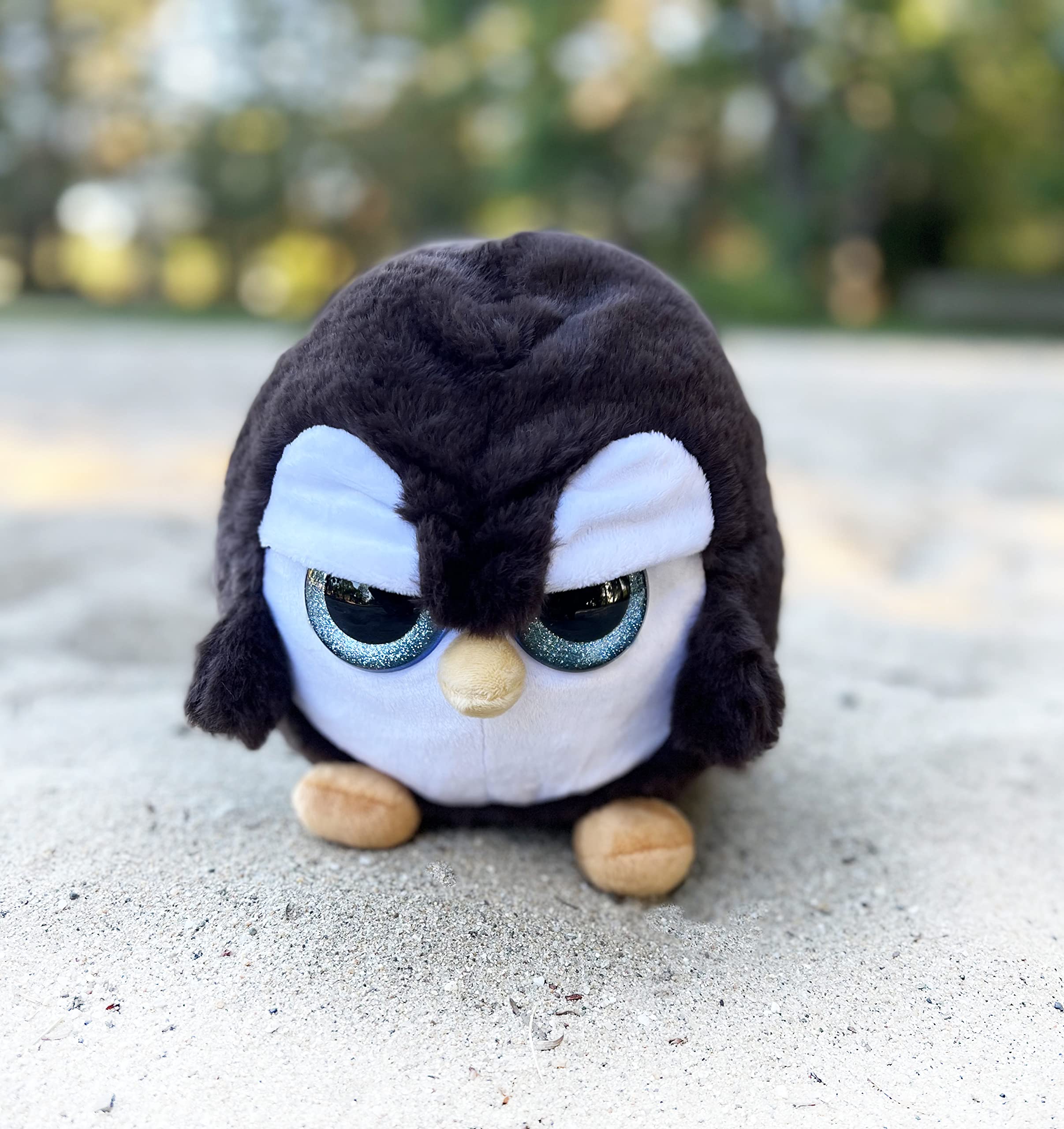 Grumpy Penguin - Adorable Super Soft Plush Stuffed Animal Toy (Glitter Eyes) - Large 8 Inch - Unique Gift for Kids and Adults