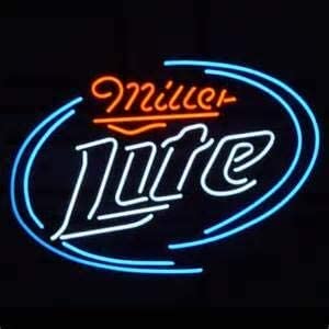 Real Glass Neon Sign Miller lite Metal Frame 42X32CM decoration Light Beer Bar Pub Garage Room