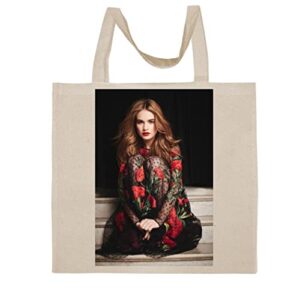 fc carino lily james - a nice graphic cotton canvas tote bag fca #fcag775955