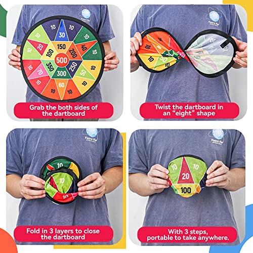 BELLOCHIDDO 14" Dart Board for Kids, Dart Game for 3 4 5 6 7 8 9 10 Years Old Boys & Girls with 8 Sticky Balls, Kids Toys, Indoor Outdoor Party Games Toys, Birthday for Toddlers