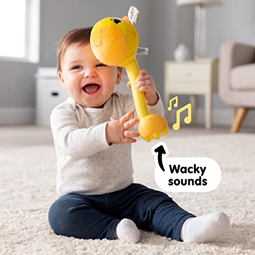 Lamaze Wacky Giraffe Sensory Baby Toy - Infant Educational Toys with Wacky Sound Effects for Fine Motor Skills - Includes 2 Sound Modes - Plush Baby Rattle for Ages 12-18 Months