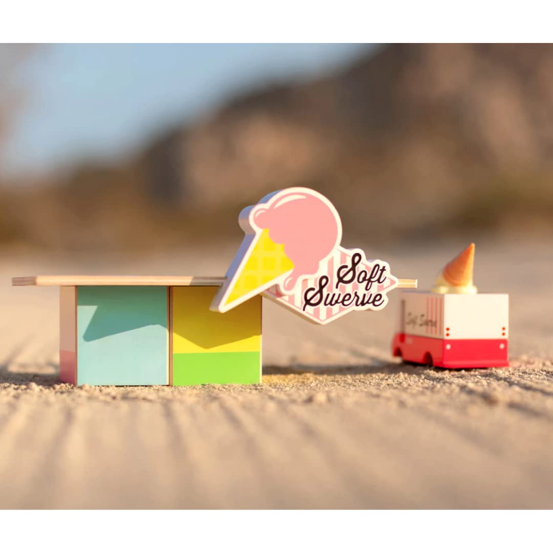 CANDYCAR® Wooden Diecast Collection - Ice Cream Shack, Premium Handcrafted Beech Wood Toy