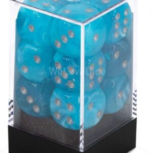 Gemini Dice Block | Set of 12 Size D6 Dice Designed for Board Games, Roleplaying Games and Miniature Games | Premium Quality 16 mm Dice | Luminary Blue and Light Blue Color | Made by Chessex