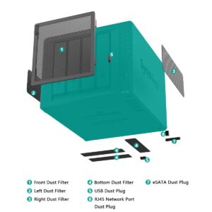 ADJNPCY Dust Filter for Synology NAS DS920+ DS420+ DS918+ DS418play Dustproof PVC Cover - Black