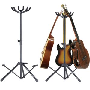 luvay 3 multi-stand for guitar, ukulele, bass, standing rack holder display, hight adjustable - vertical style