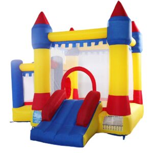 Inflatable Bounce House Kid Activity Center Crayon Design Slide and Jump Game