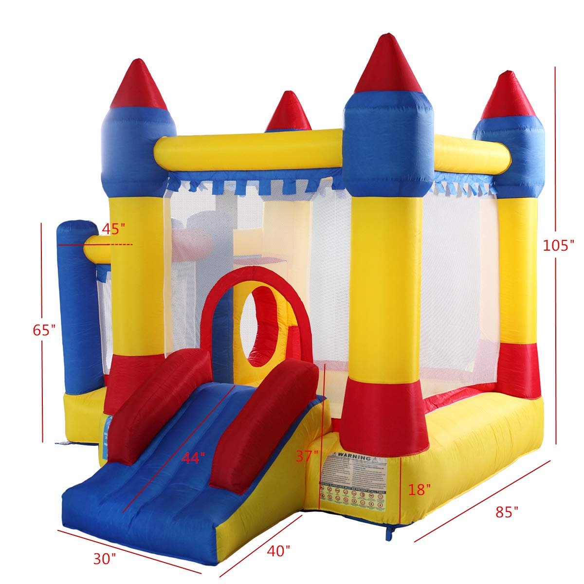 Inflatable Bounce House Kid Activity Center Crayon Design Slide and Jump Game