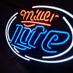 Real Glass Neon Sign Miller lite Metal Frame 42X32CM decoration Light Beer Bar Pub Garage Room