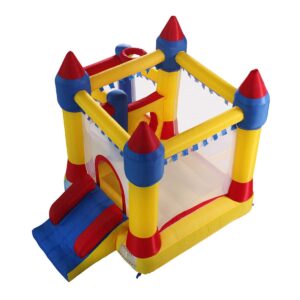 Inflatable Bounce House Kid Activity Center Crayon Design Slide and Jump Game