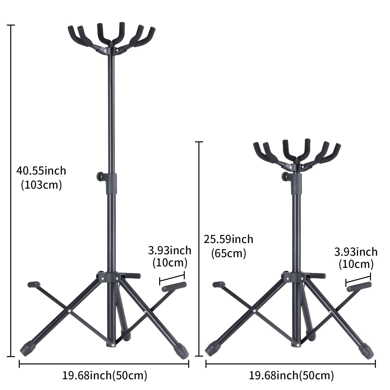 Luvay 3 Multi-Stand for Guitar, Ukulele, Bass, Standing Rack Holder Display, Hight Adjustable - Vertical Style