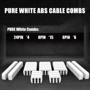 ABNO1 PSU Cable Extension Kit 30CM Length with Combs,1x24Pin/2x8Pin(4+4) EPS/3x8Pin(6P+2P) PCI-E/PC Sleeved for ATX Power Supply,White, All-White