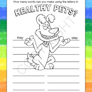 ZOCO - Healthy Pets are Happy Pets - Kids Coloring Books (50 Bulk Pack, Without Crayons) - Love Animals, Furry Friends - Vet, Pet Store Handout - Games, Puzzles, Activities for Kids