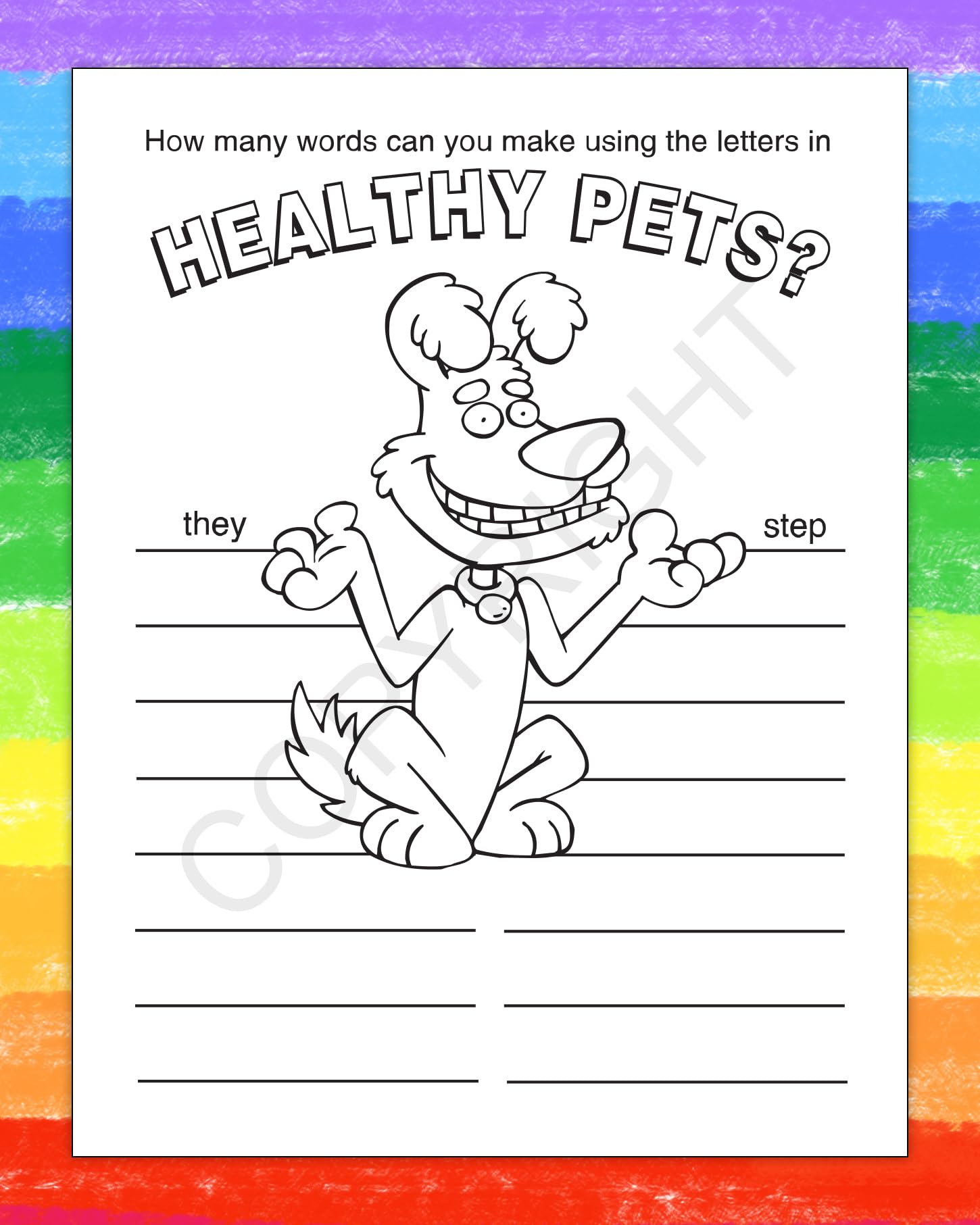 ZOCO - Healthy Pets are Happy Pets - Kids Coloring Books (50 Bulk Pack, Without Crayons) - Love Animals, Furry Friends - Vet, Pet Store Handout - Games, Puzzles, Activities for Kids