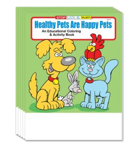 zoco - healthy pets are happy pets - kids coloring books (50 bulk pack, without crayons) - love animals, furry friends - vet, pet store handout - games, puzzles, activities for kids