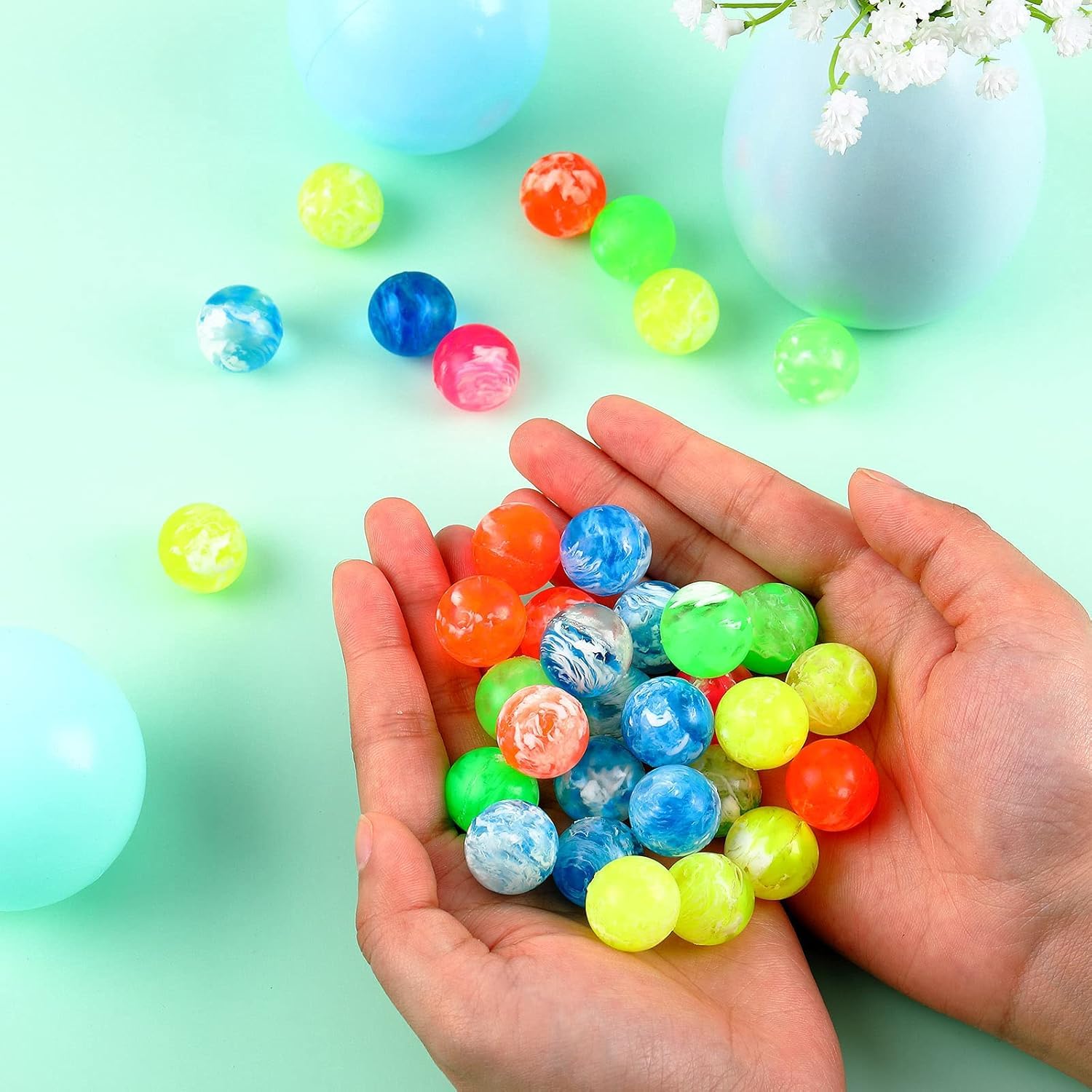 Sumind 500 Pc Small Bouncy Balls in Bulk 0.78 inch Rubber High Bouncing Balls Mini Bouncy Balls for Birthday Party Favors Gift Game Prizes Vending Machines Fillers Outdoor Activities