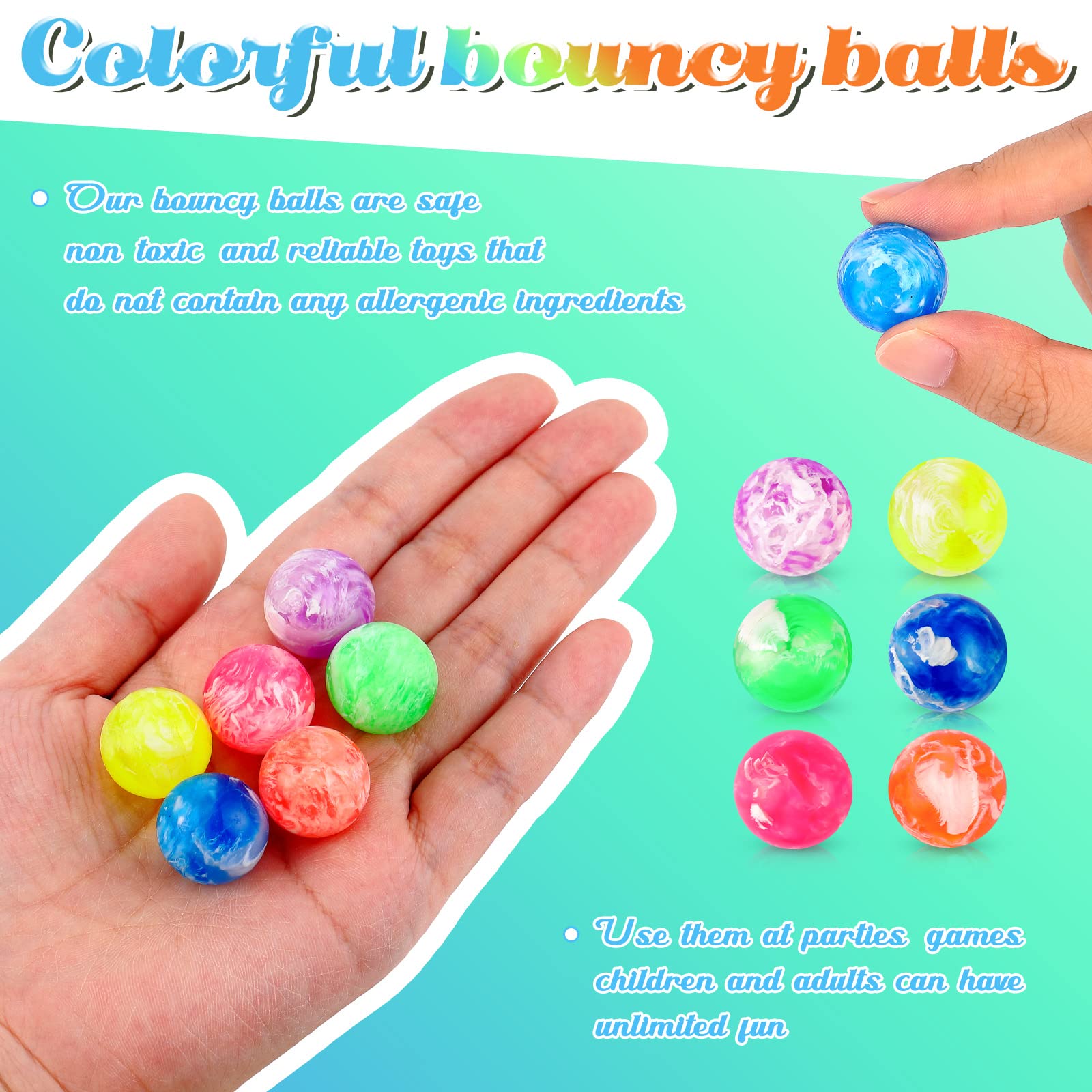 Sumind 500 Pc Small Bouncy Balls in Bulk 0.78 inch Rubber High Bouncing Balls Mini Bouncy Balls for Birthday Party Favors Gift Game Prizes Vending Machines Fillers Outdoor Activities