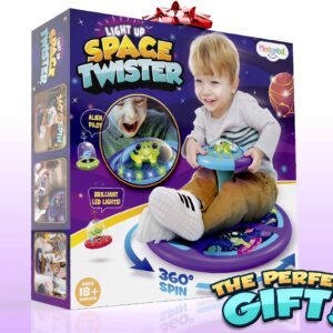 MindSprout Light-Up Space Twister | 360° Sit Twist and Spin, Toddler Toys Age 2, 3, 4, 5, Birthday for Boy Girl, 18 Months +, LED Lights, Kids Toy Indoor or Outdoor for 2 Year Old (Patent Pending)