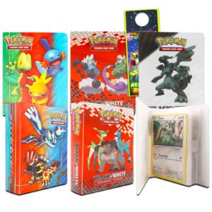 pokeball Pokemon Binders for Cards Bundle ~ 6 Pack Assorted Pokemon Album Card Holder, Each Holds 60 Cards Plus Door Hanger | Pokemon Card Carrying Case, Mini