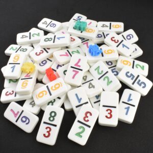 Queensell Large Double Nine Dominoes Set - Mexican Train Dominoes Set - Double 9 Dominos - Best for 2-6 players