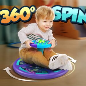 MindSprout Light-Up Space Twister | 360° Sit Twist and Spin, Toddler Toys Age 2, 3, 4, 5, Birthday for Boy Girl, 18 Months +, LED Lights, Kids Toy Indoor or Outdoor for 2 Year Old (Patent Pending)