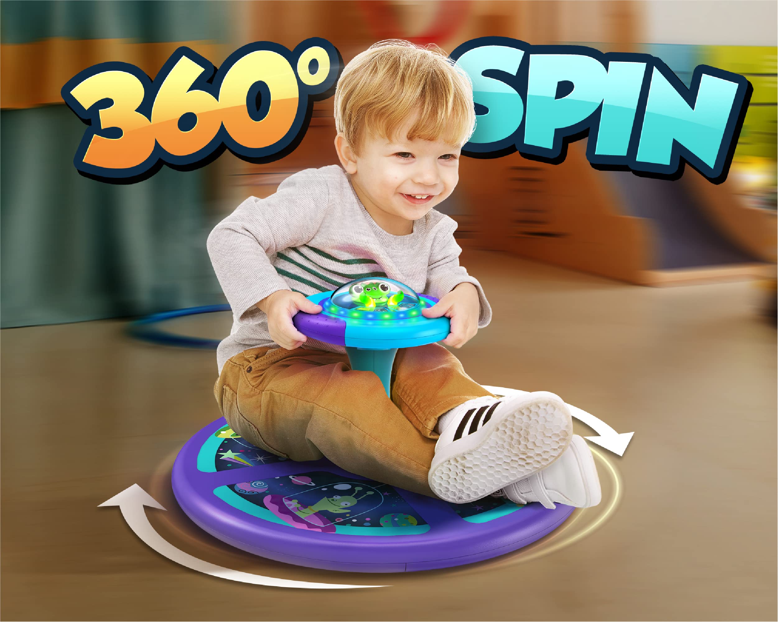 MindSprout Light-Up Space Twister | 360° Sit Twist and Spin, Toddler Toys Age 2, 3, 4, 5, Birthday for Boy Girl, 18 Months +, LED Lights, Kids Toy Indoor or Outdoor for 2 Year Old (Patent Pending)