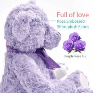 suepcuddly 20" Posed Teddy Bear Stuffed Animal Cute Plush Toy for Girl Kids (Purple)