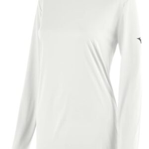 Mizuno Women's Standard NXT Long Sleeve Tee, White, Medium