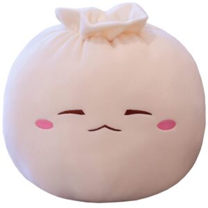 yoholto dumpling plush pillow with cute features, stuffed bun plush, funny food toy gifts for kids adults(6.3 * 12.2in,frown)