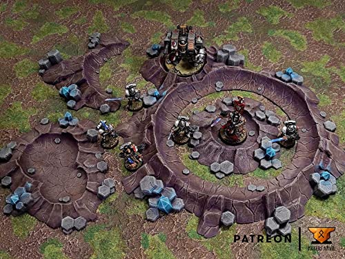 EnderToys Planetary Outpost Remixed Craters by Makers Anvil, 3D Printed Tabletop RPG Scenery and Wargame Terrain for 28mm Miniatures