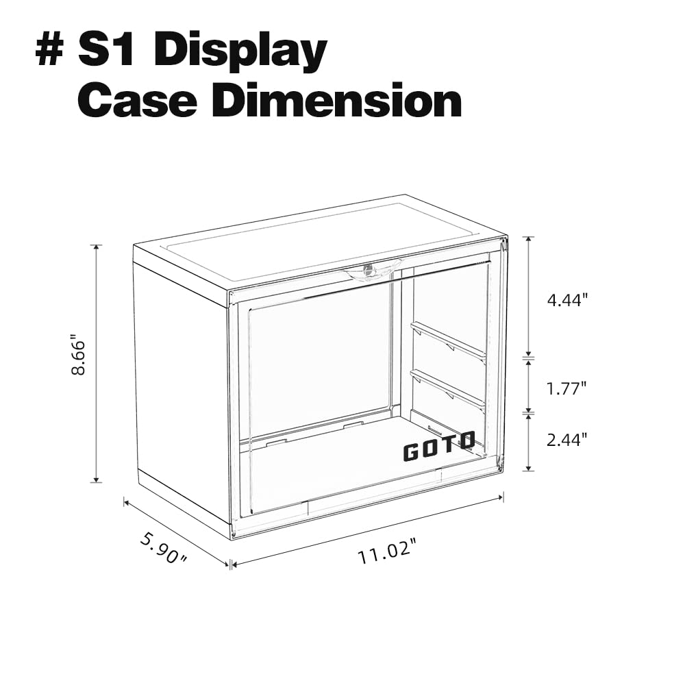 GOTO 9L Display Storage Case, Assemble Display Box, Dustproof Protection Show Case for Action Figures, Pop Mart, Bearbrick Toys, Collectibles, Toys (11" x 5.9" x 8.65") (1, White)