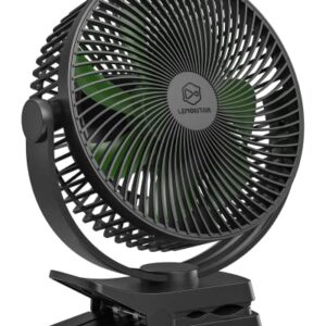 10000 mAh Battery Operated Clip on Fan with 4 Speeds,8 Inch, Max 38 Hrs, Rechargeable Stroller Golf Cart Fans,Quiet, Include Hook for Camping,Strong Wind, Personal Desk Fan, USB Powered,Black