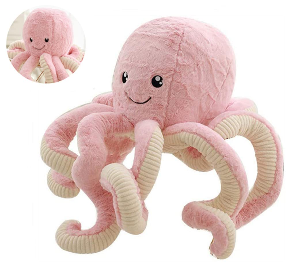 JOSON Cute Octopus Plush Toys, Soft Octopus Stuffed Animals, Girls and Boys Adult Birthday (16 Inch, Pink)