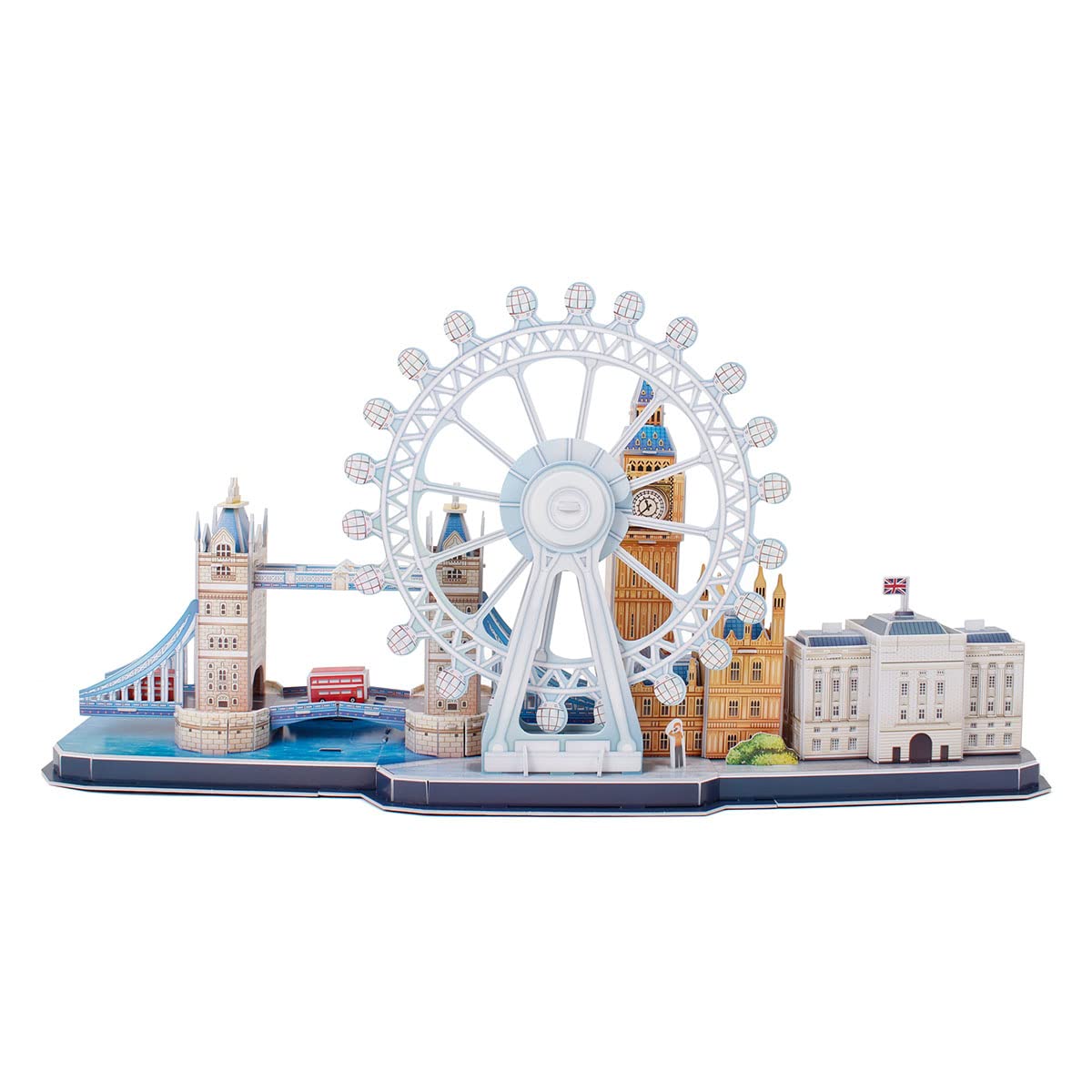 Revell London Skyline 3D Puzzles for Adults and Kids Ages 10 Years and up Arts Crafts Building - Tower Bridge, Big Ben, London Eye, Buckingham Palace - 107 Pieces