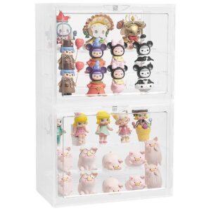 goto 9l display storage case, assemble display box, dustproof protection show case for action figures, pop mart, bearbrick toys, collectibles, toys (11" x 5.9" x 8.65") (1, white)