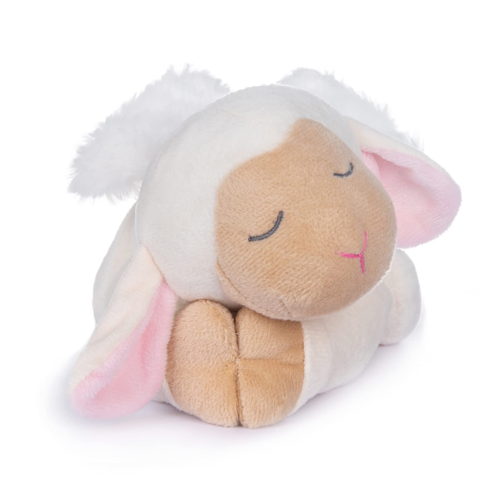 My OLi Sleepy Angel Lamb 9" Plush Sheep Stuffed Animal Plays Jesus Loves Me Soft Toy Best Bedtime Friends Gifts for Babies Kids Girls Boys