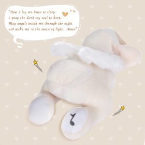 My OLi Sleepy Angel Lamb 9" Plush Sheep Stuffed Animal Plays Jesus Loves Me Soft Toy Best Bedtime Friends Gifts for Babies Kids Girls Boys