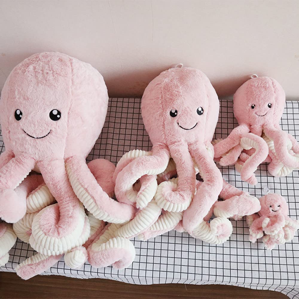 JOSON Cute Octopus Plush Toys, Soft Octopus Stuffed Animals, Girls and Boys Adult Birthday (16 Inch, Pink)