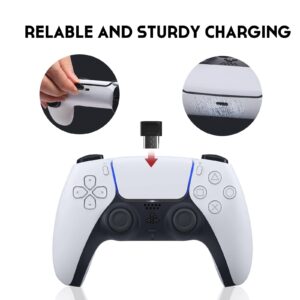 ECHZOVE 4-Pack USB Type C Adapter, Designed PS5 Controller Charging Station, Detachable Compatible with Many PS5 Controllers with Type-C Charging, Prevent Scratches on The DualSense Controller