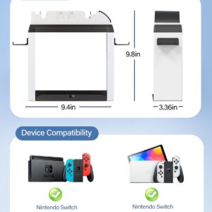 Switch Games Organizer Holder and Charging Dock for Nintendo Switch & Switch OLED Joy-Cons/Original Switch Pro Controller - Nargos Switch Storage Rack Stand Accessories kit