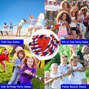 JHkim Tug of War Rope - 40FT War Rope for Family Reunion Games, Field Day Yard Games for Kid and Adult, Independence Patriotic Day Party Games, Outside Sports Activities, Carnival Games Outdoor