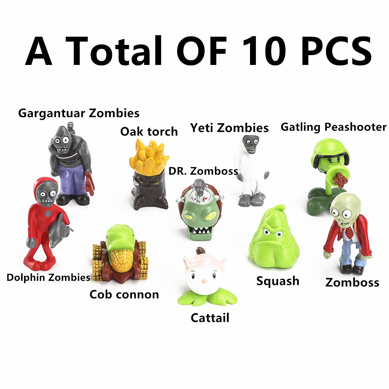 JHESAO 10PCS Plants PVZ Toys Set Action Figures Zombies PVZ PVC Toy New, Great Gifts for Kids and Fans, Birthday and Party