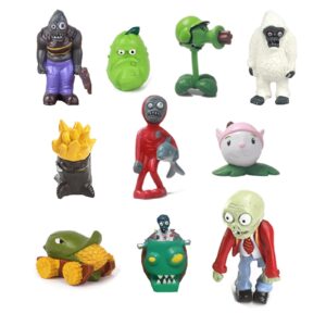 jhesao 10pcs plants pvz toys set action figures zombies pvz pvc toy new, great gifts for kids and fans, birthday and party