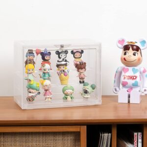 GOTO 9L Display Storage Case, Assemble Display Box, Dustproof Protection Show Case for Action Figures, Pop Mart, Bearbrick Toys, Collectibles, Toys (11" x 5.9" x 8.65") (1, White)