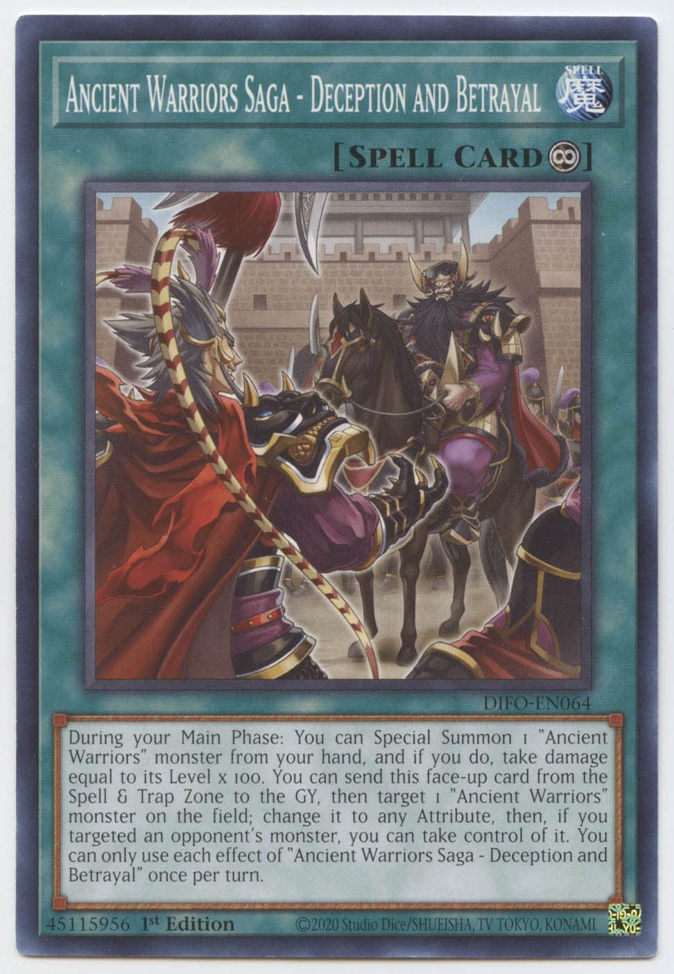 YU-GI-OH! Ancient Warriors Saga - Deception and Betrayal - DIFO-EN064 - Common - 1st Edition