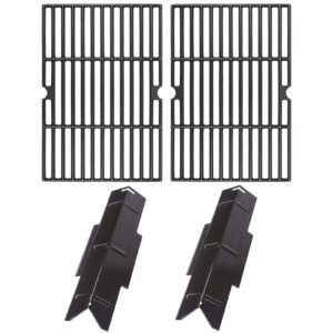 uniflasy grill replacement parts kit for dyna-glo dgf350csp dgf350csp-d dgc350cnp-d 2-burner open cart propane gas grill heat plate shield and cooking grid grates