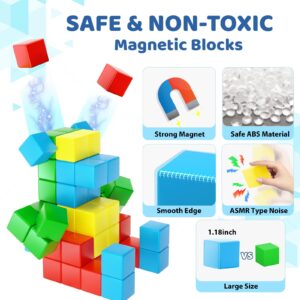 Magnetic Blocks for Toddler Toys,1.18 Inch Large Magnetic Cubes,STEM Preschool Learning Sensory Montessori Outdoor Travel Building Christmas Toys Gifts for 3 4 5 6 Year Old Kids Boys Girls (28pcs)