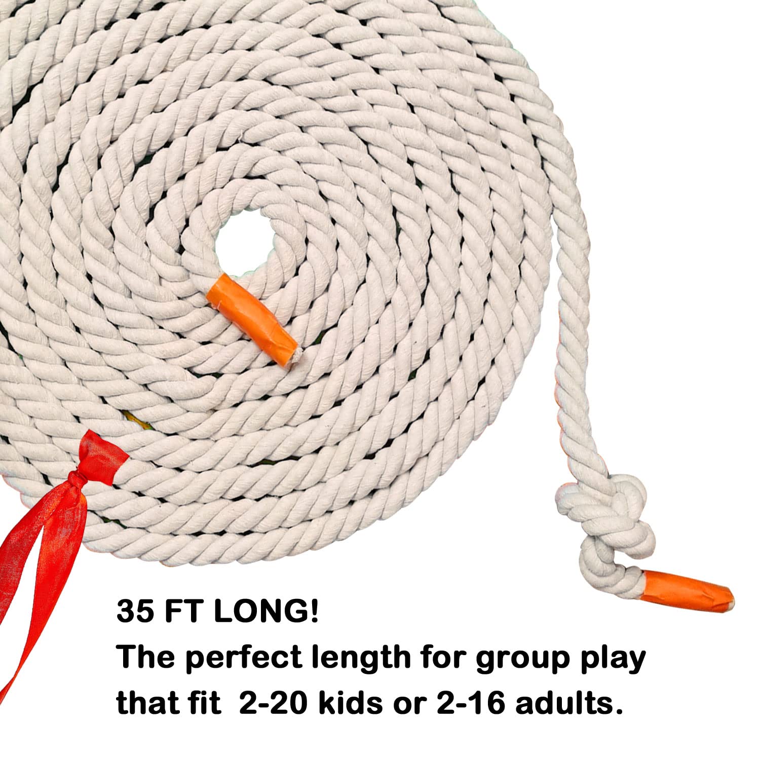 35Ft Tug of War Rope Field Day Family Reunion Tug Rope Natural Cotton Tug of War Rope for Kids and Adults, Summer Campe, Yard Games, Outdoor Camping Picnic Games, Team Building