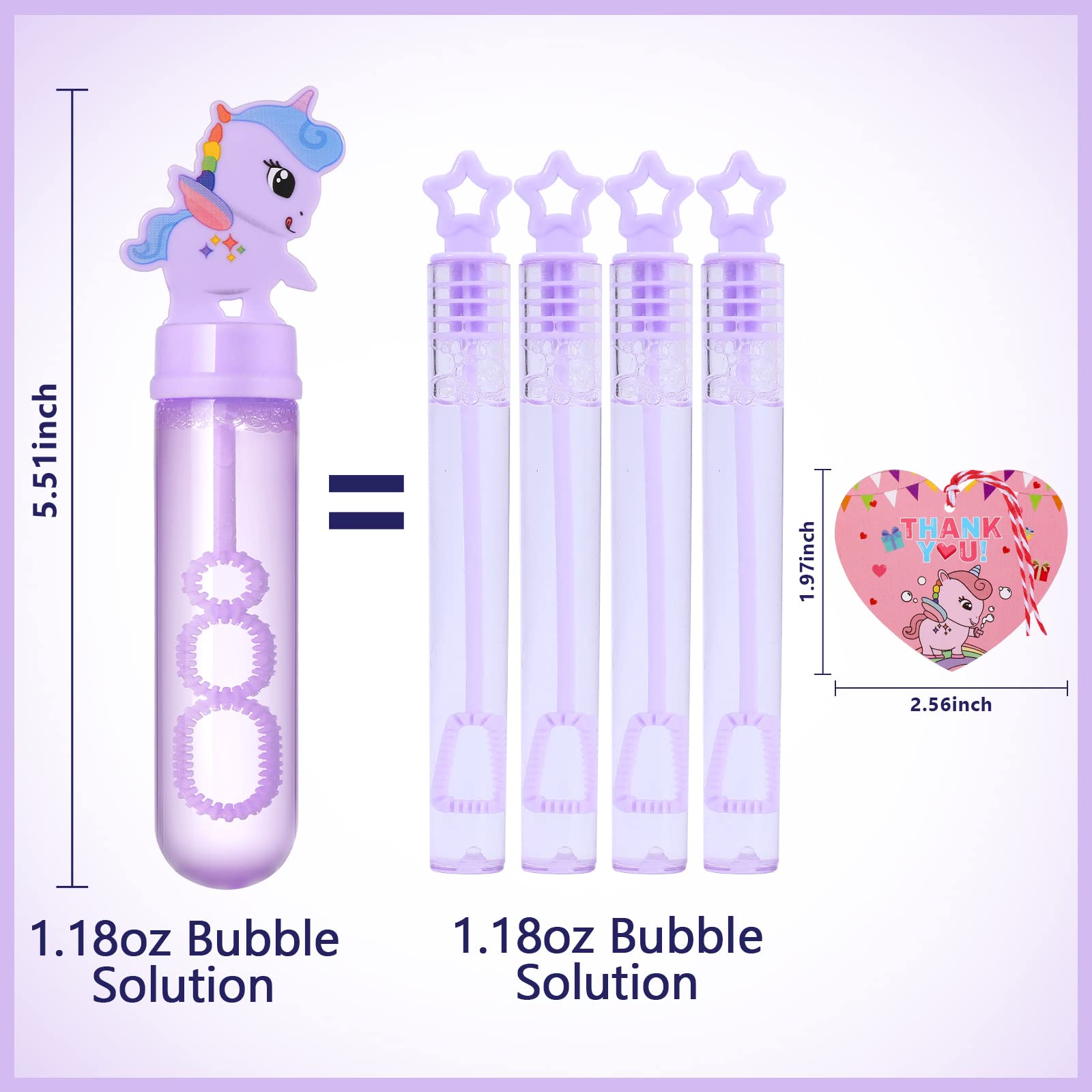 24Pcs Unicorn Bubble Wands,Unicorn Birthday Party Favors,Bubbles for Kids,Outdoor Toys, Goodie Bags Filler, Bubble Blowing Toys,Prize Boxes.(with 24 Gift Cards)