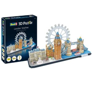 revell london skyline 3d puzzles for adults and kids ages 10 years and up arts crafts building - tower bridge, big ben, london eye, buckingham palace - 107 pieces