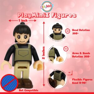 Playkidiz 12 Toy Action Figures & Accessories, 2 Inch Play People Construction and Community Worker Figurines - Pretend Play Toys for Kids 3+ (28Pcs)